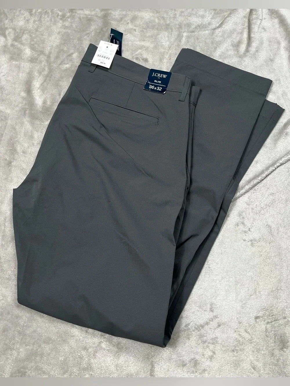 NWT J Crew Slim Tech Pants Mens 38x32 Gray Commuter Casual Wicking